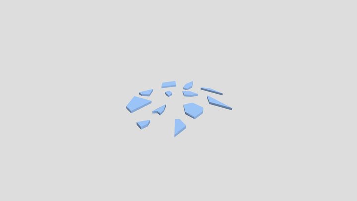 Low Poly Pile of Broken Glass 3D Model
