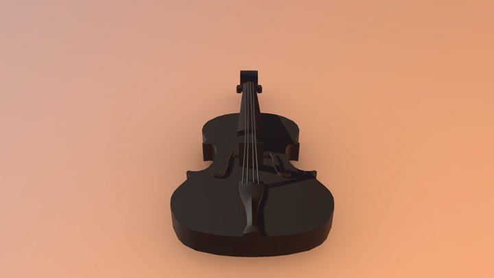 Low Poly Violin 3D Model