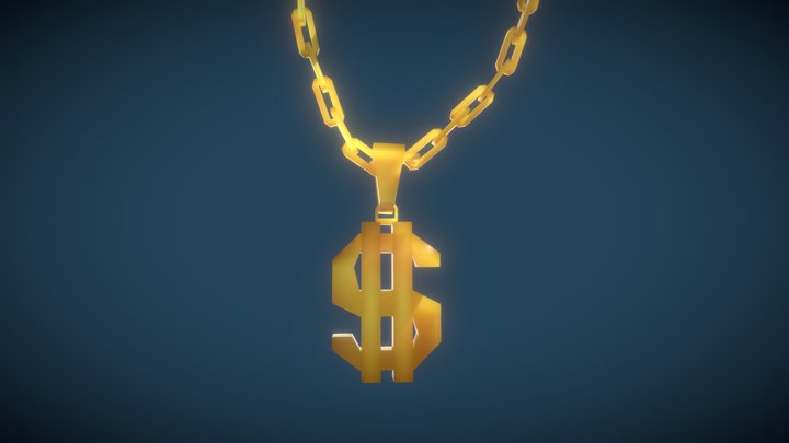 Thug Life Gold Chain [OBJ Edition] 3D Model