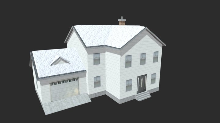 PSX Snowy House – Kostenloses 3D-Modell STL