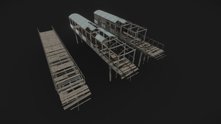 Modular Bridge Asset 3D Model