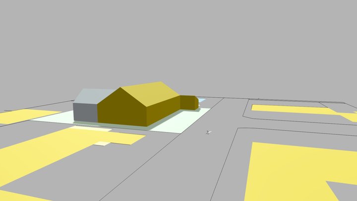 plan extention toiture 2 pentes N-S 3D Model