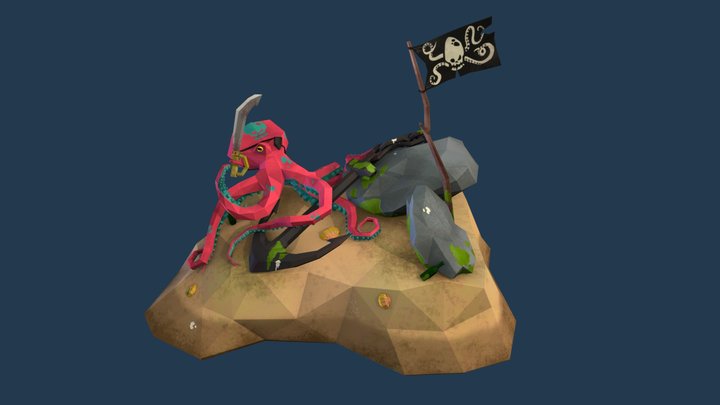 Mr. Octopus the Pirate 3D Model