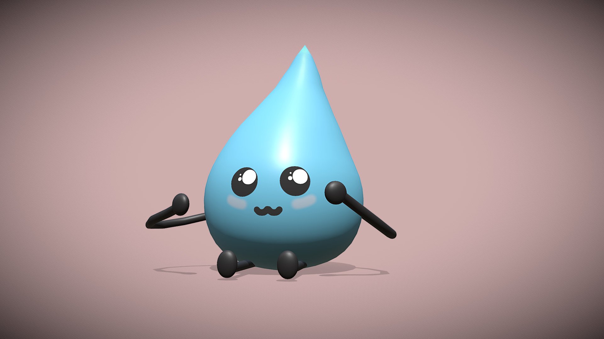 Stylized kawaii water droplet Download Free 3D model by Scritta