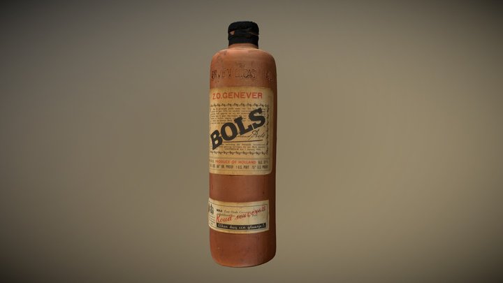 Vintage Bols Genever Bottle 3D Model