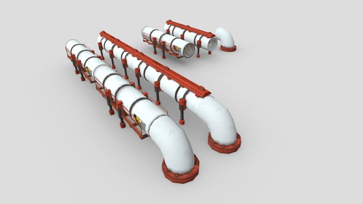 Industrial Pipes 3D Model