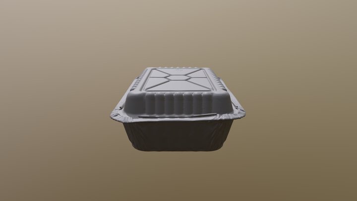 Medium Take Out Food Container Aluminum Tin 3D Model