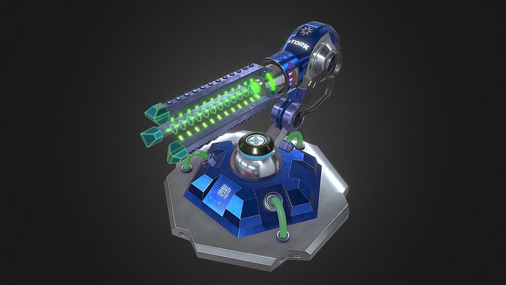 Heavy Laser Turret (Sci-Fi) - Stork 3D Model