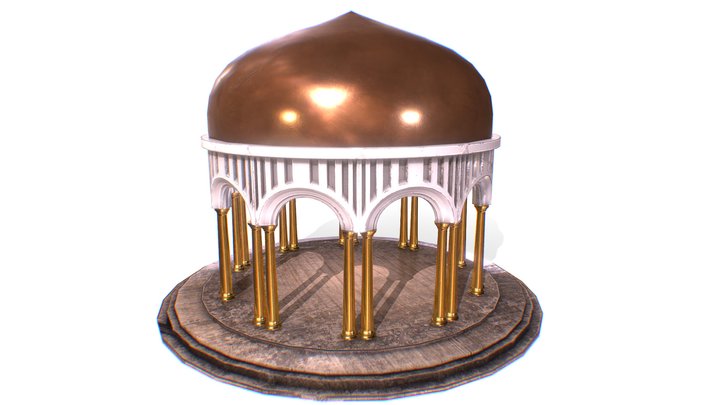 Antique Pergola Dome gazebo arbour 3D Model