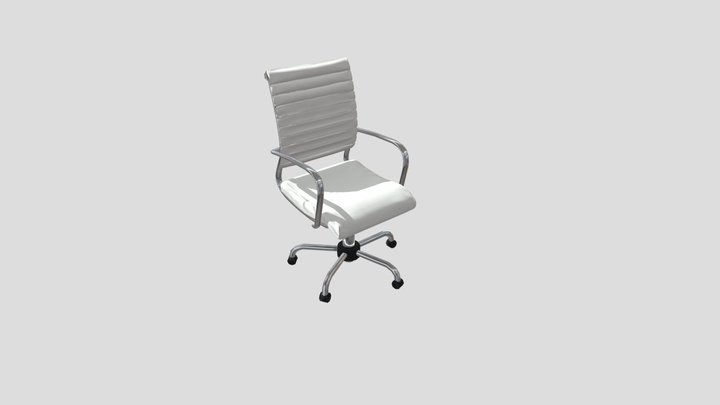 White Leather Office Chair 3D Model