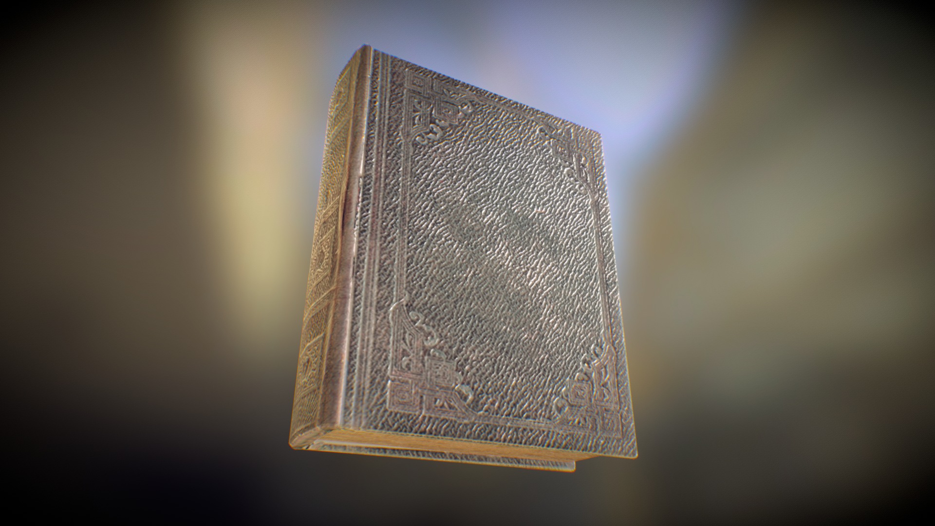 3D model Low Poly Book - This is a 3D model of the Low Poly Book. The 3D model is about a gold and silver book.