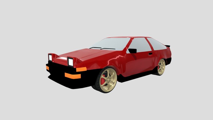 Toyota Sprinter Trueno AE86 Low Poly 3D Model