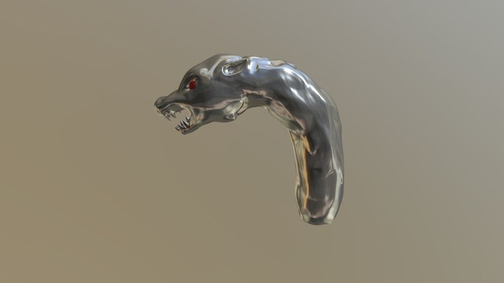 wolf head cane 3D Model