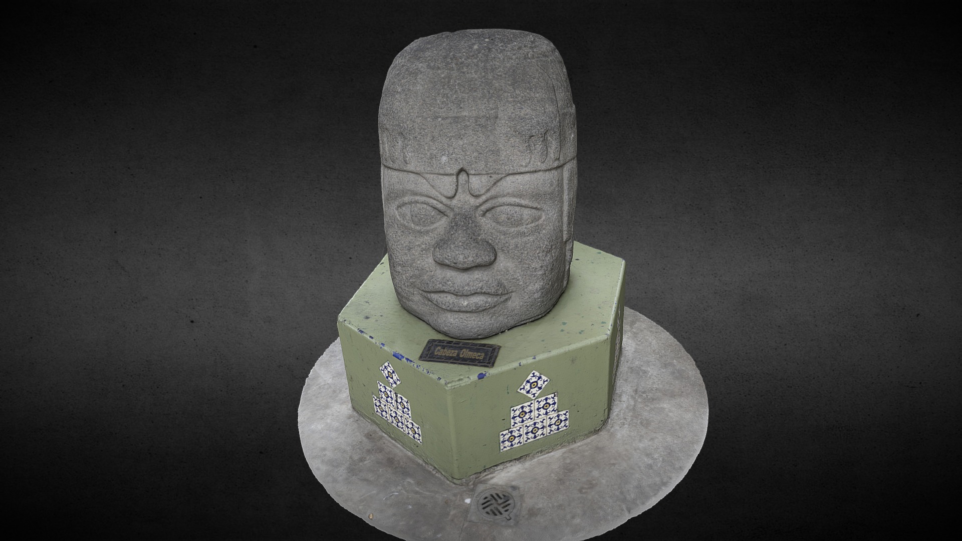 3D model Olmec Head – Tijuana Mexico - This is a 3D model of the Olmec Head - Tijuana Mexico. The 3D model is about a statue of a person.