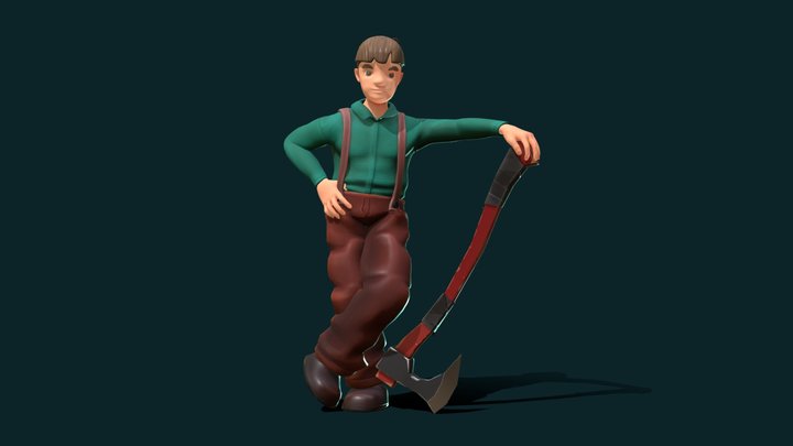 Stylized woodman boy 3D Model