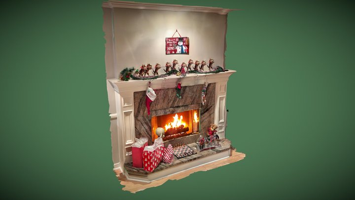 Sketchfab Weekly - Christmas Fireplace 3D Model