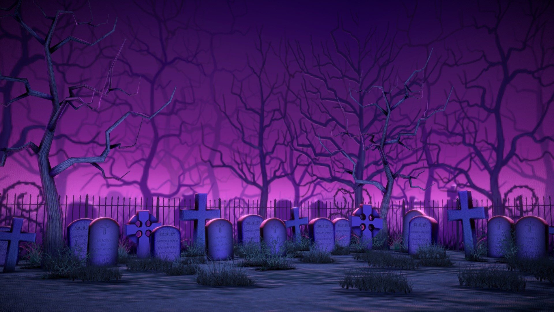 Halloween environment — Sketchfab embed 3D viewer