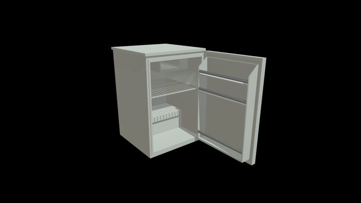 Low-Poly Mini Fridge 3D Model