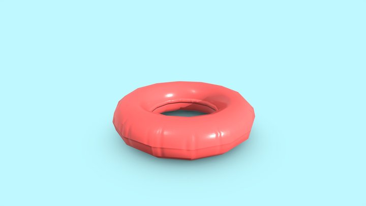 Inflatable Pool Float Ring - Low Poly 3D Model