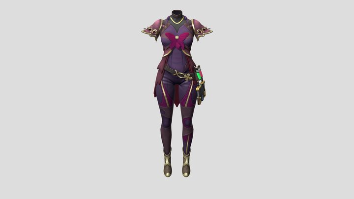 Female Stylised Outfit V2lGame ReadylHandpainted 3D Model