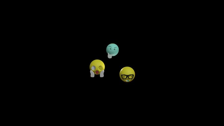Emojis Nerd Thinking Etc 3D Model