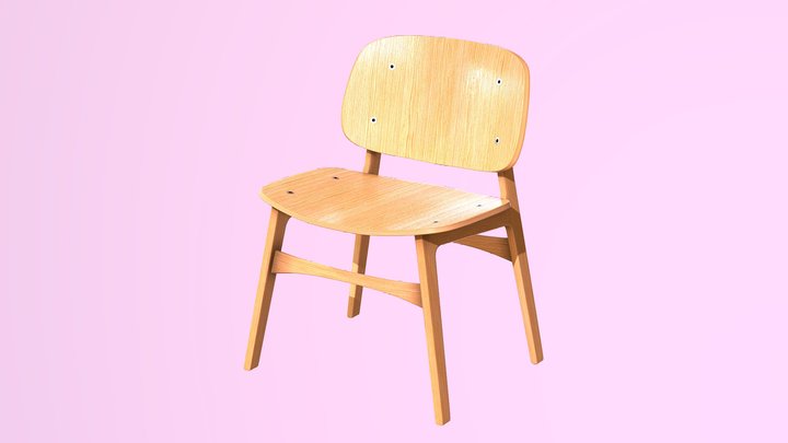Modern Wooden Chair 3D Model