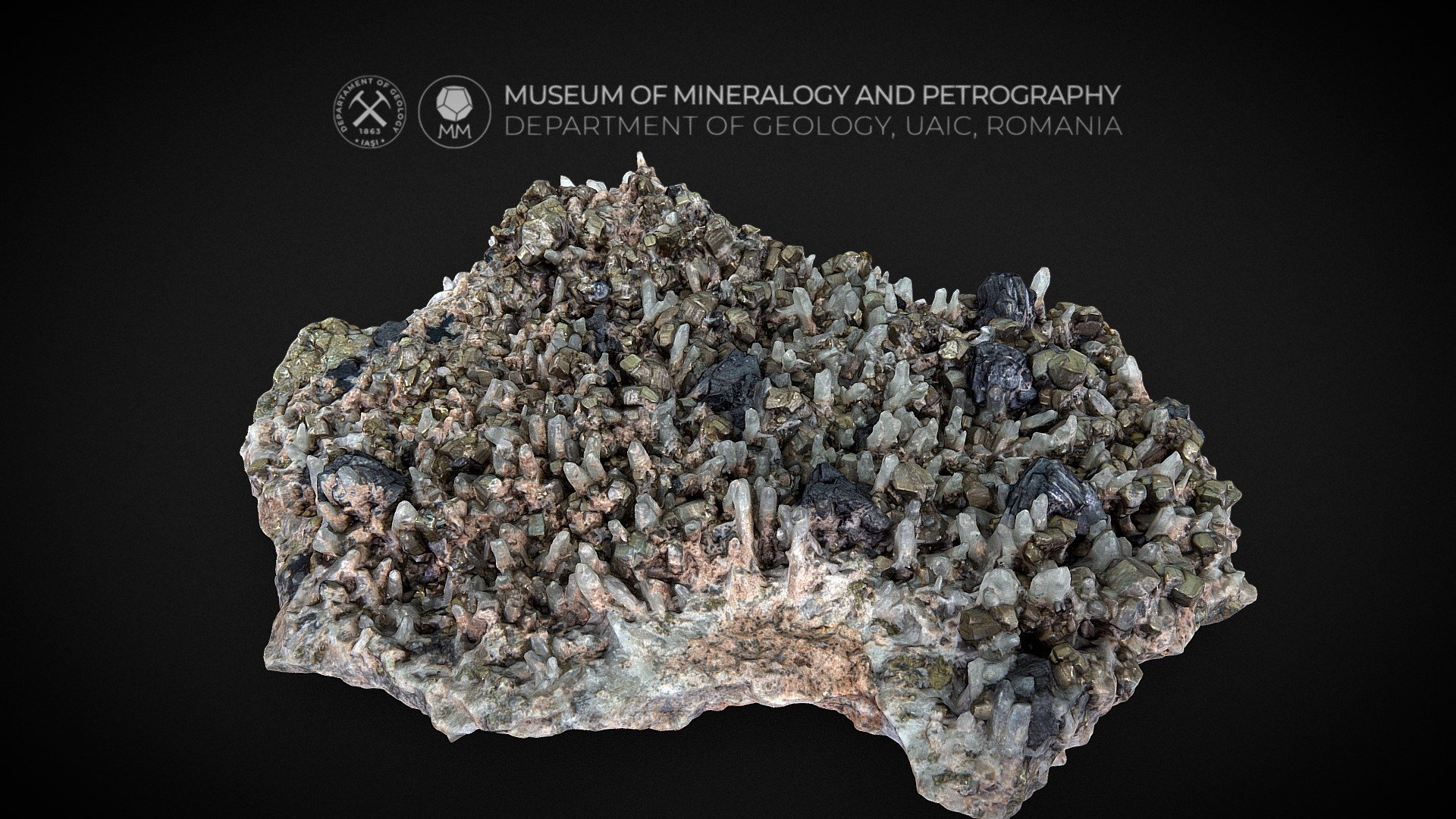 Quartz crystals alongside Sphalerite and Pyrite - 3D model by Museum of ...