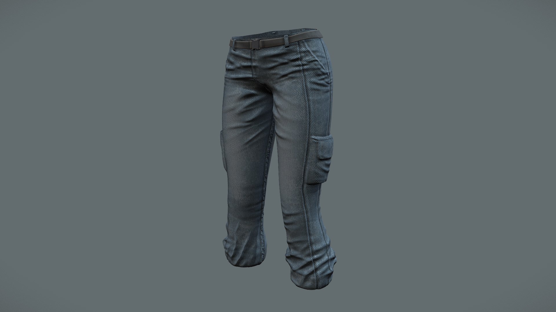 Female Cargo Denim Combat Survival Pants - Buy Royalty Free 3D model by ...