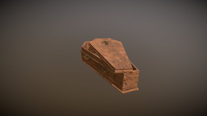 Coffin Prop Textured 3D Model