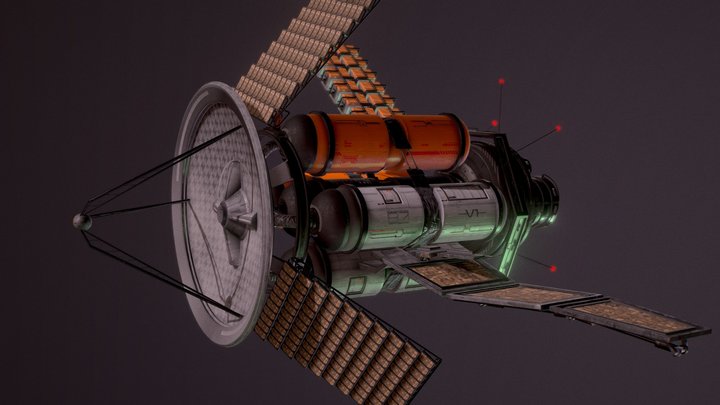 Sci-Fi Satellite 3D Model