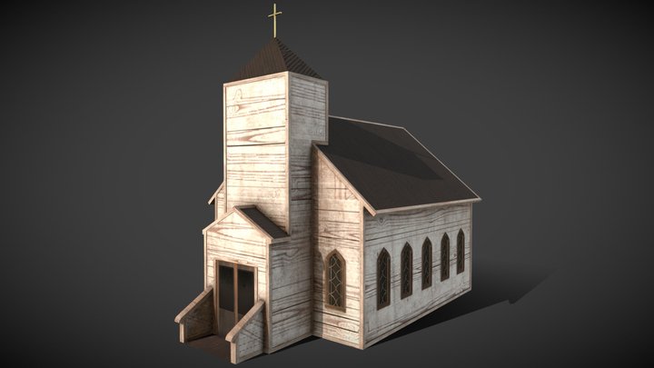 Old wooden church 3D Model