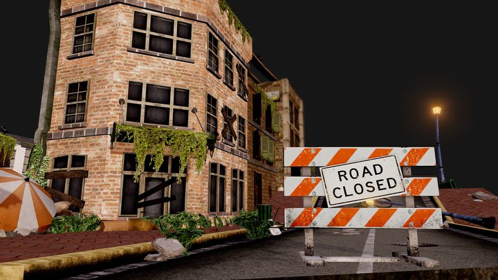 Zombie City Scene (DAE) 3D Model