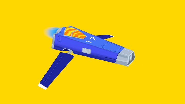 Low Poly Spaceship 3D Model
