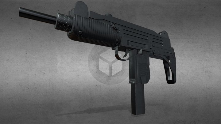 Submachine Gun UZI SMG Version02 3D Model