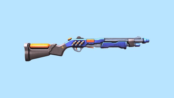 SHOTGUN Stylized X Cartoon 3D Model