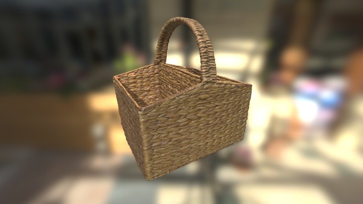 Seagrass bathroom basket 3D Model
