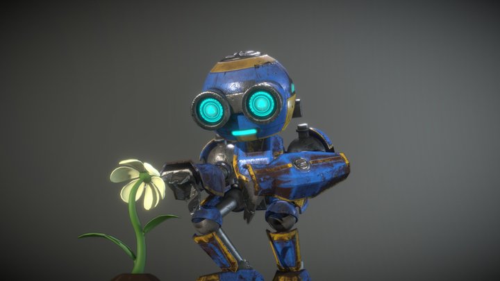 Lilbot With Flower 3D Model
