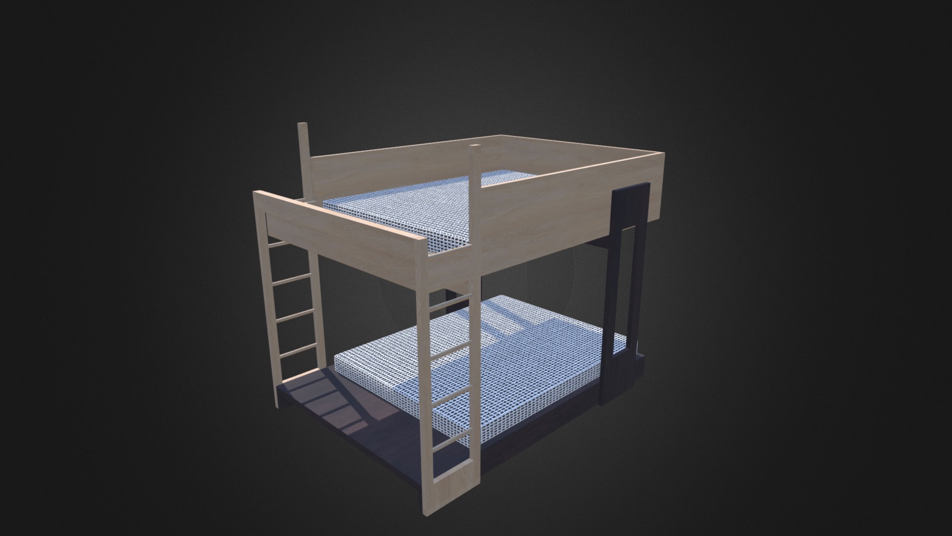 3D model Bunk Bed - This is a 3D model of the Bunk Bed. The 3D model is about a white bed frame.