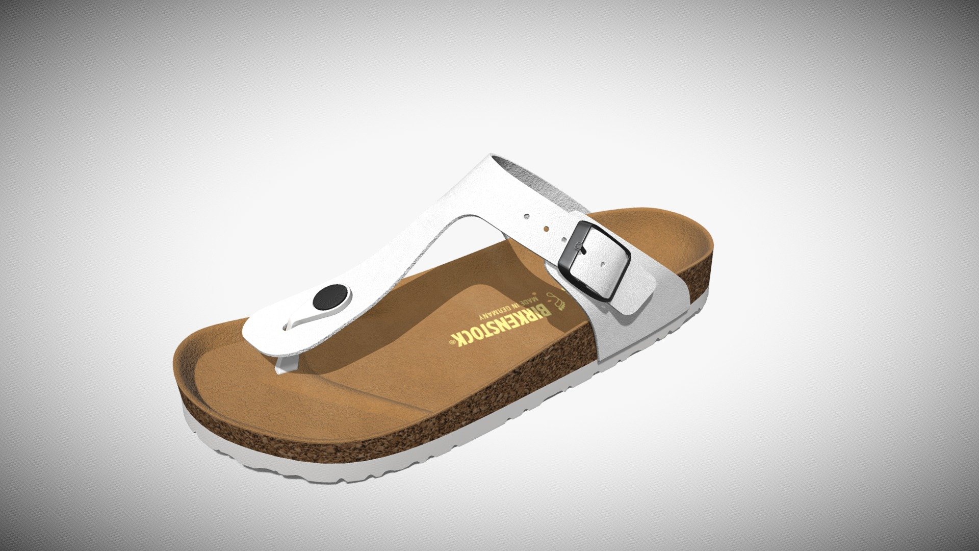 Birkenstock Gizeh White Leather - Buy Royalty Free 3D model by f_lugaria  (@f_lugaria) [c1aad11]