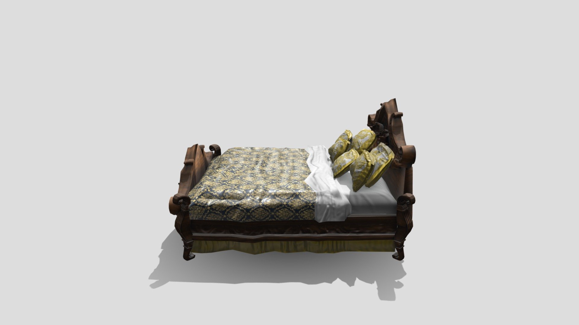 Victorian Bed Download Free 3D model by alefarfer [c1ab8d1] Sketchfab