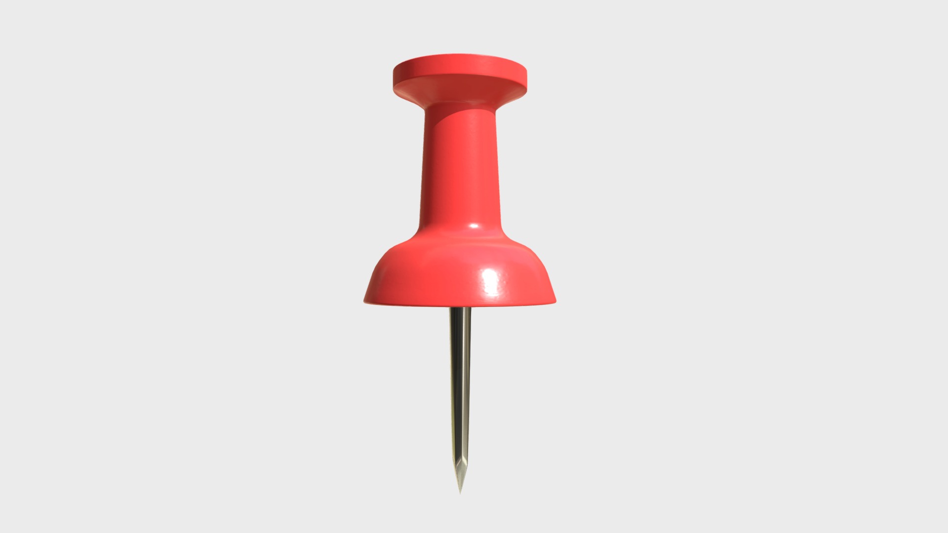 3D model Push pin - This is a 3D model of the Push pin. The 3D model is about a red lamp with a white background.