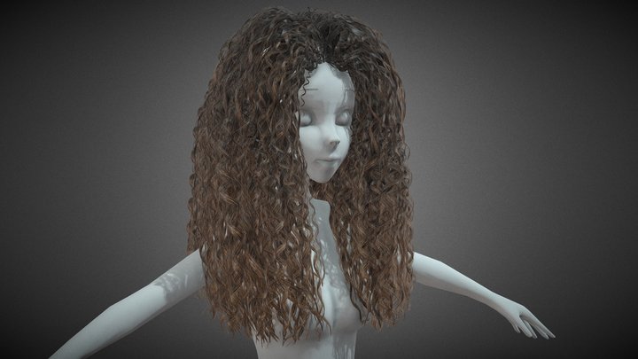 3D model Curly Pigtails Hairstyle - TurboSquid 1933005