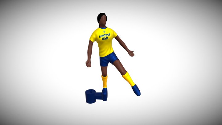 Left footed player that fits football game 3D Model