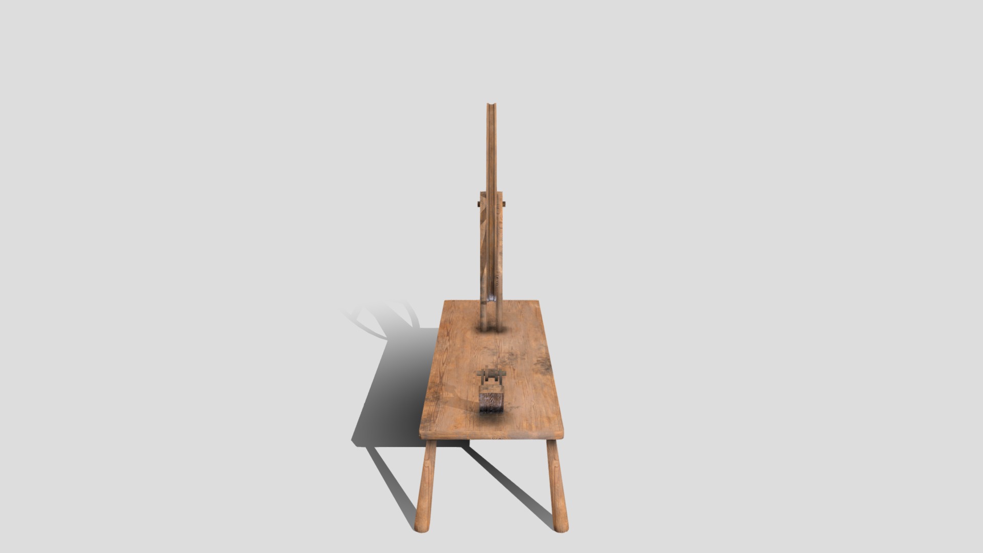 3D model Medieval Spinningwheel - This is a 3D model of the Medieval Spinningwheel. The 3D model is about a wooden birdhouse with a bird on top.