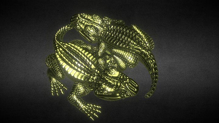 Reptiles Ying Yang - Fancy Frig Magnet. 3D Model