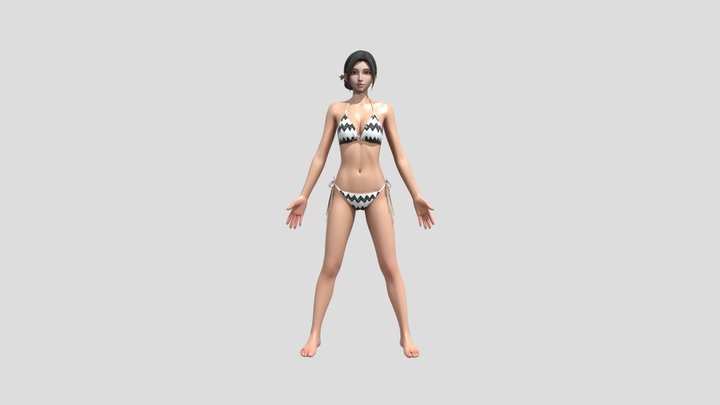 亚洲女性角色 - 现代泳装/比基尼 3D模型 3D Model