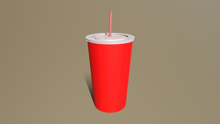 Soda Fountain Fast Food Cup 3D Model
