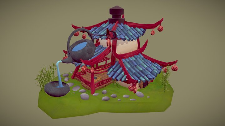 Asian Tea House 3D Model