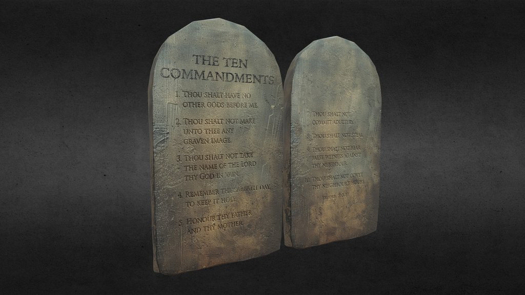 Stone Tablets of Ten Commandments (English)