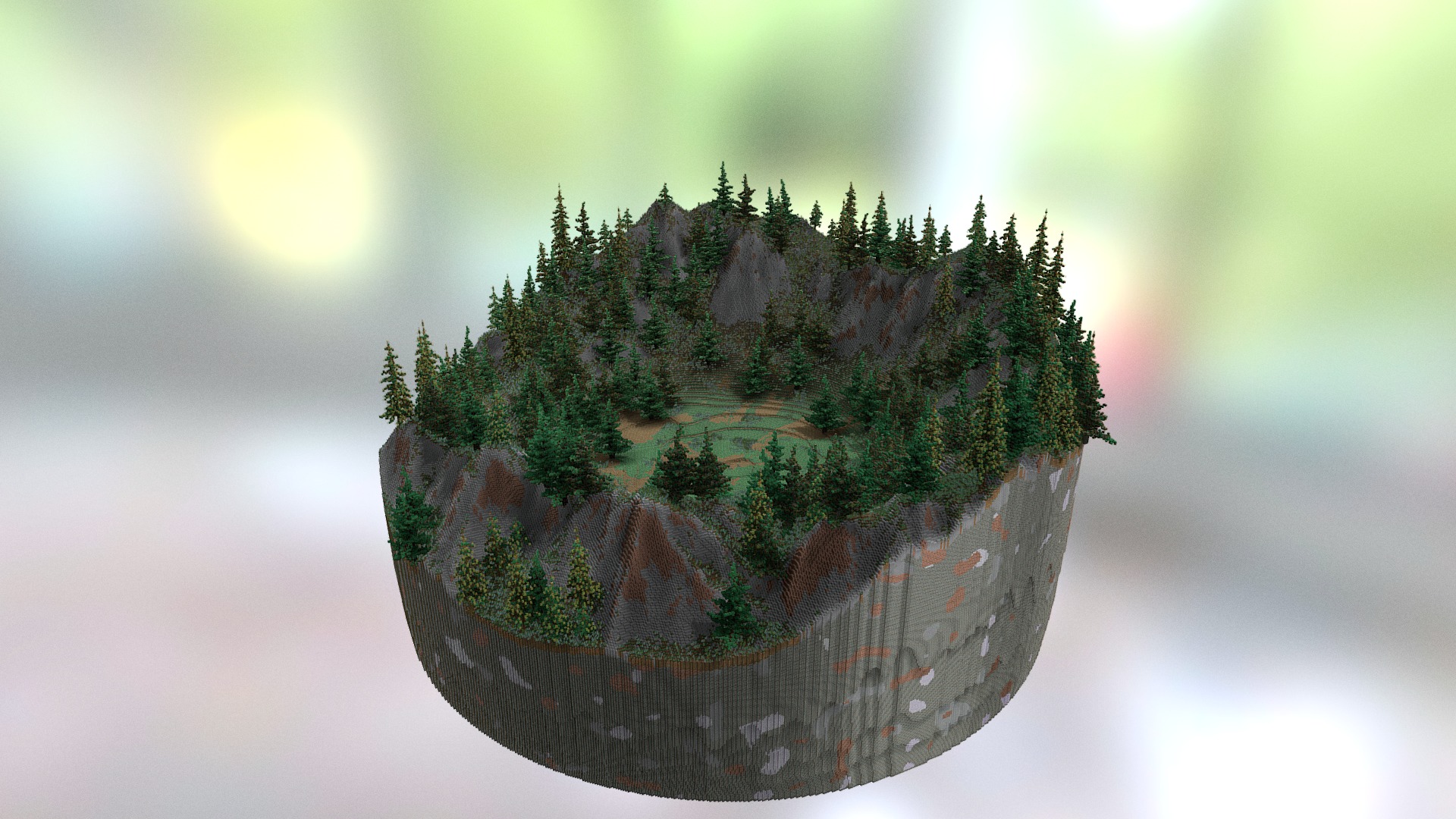 3D model Warzone Deep Forest - This is a 3D model of the Warzone Deep Forest. The 3D model is about a circular object with trees in it.